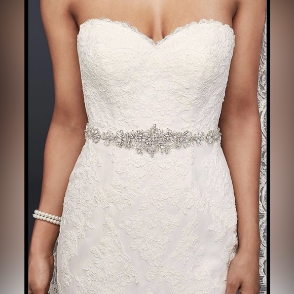 Wedding Gown - Graduated Beaded Satin Sash main image 5
